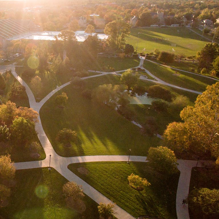Aerial shot of IU Bloomington campus
